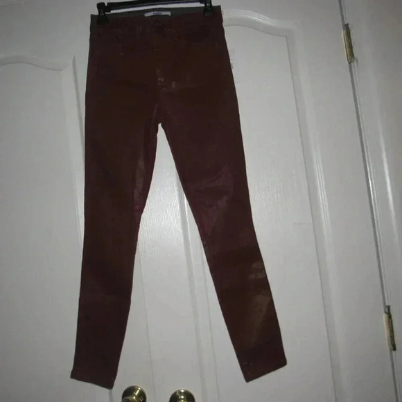 NWT SAM EDELMAN The Stiletto High Rise Skinny Ankle Burgandy Pants Size 2/26 - Picture 1 of 6